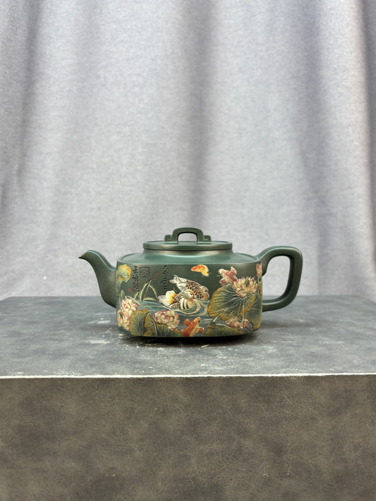 程辉大师佳作福利·紫砂界的功勋级重器《四方均玉》原矿极品景舟绿泥 450cc