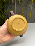 紫砂七老花器泰斗蒋蓉唯一传人·蒋艺华制【岁寒三友壶】原矿极品黄金段泥·220cc