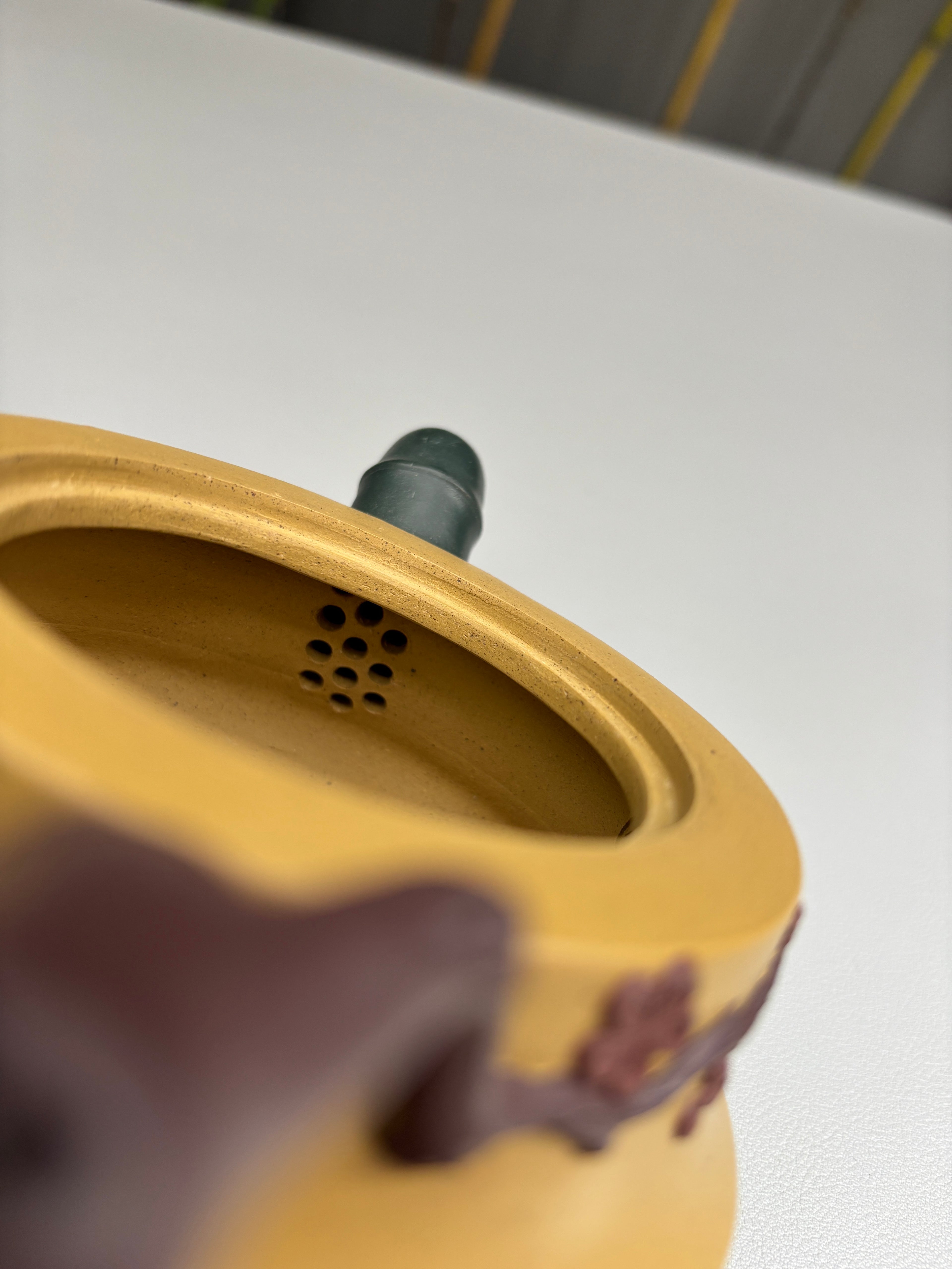 紫砂七老花器泰斗蒋蓉唯一传人·蒋艺华制【岁寒三友壶】原矿极品黄金段泥·220cc
