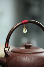 太白提梁煮水壶（陶刻款）【优质高温紫砂泥 手工制作 1000cc 煮茶壶 民间实力派作品】