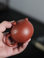 寿桃河豚西施【极品粗砂朱泥·传统手制·全手工·经典传统器·170cc·9孔·实力派作品 全手工贴花】