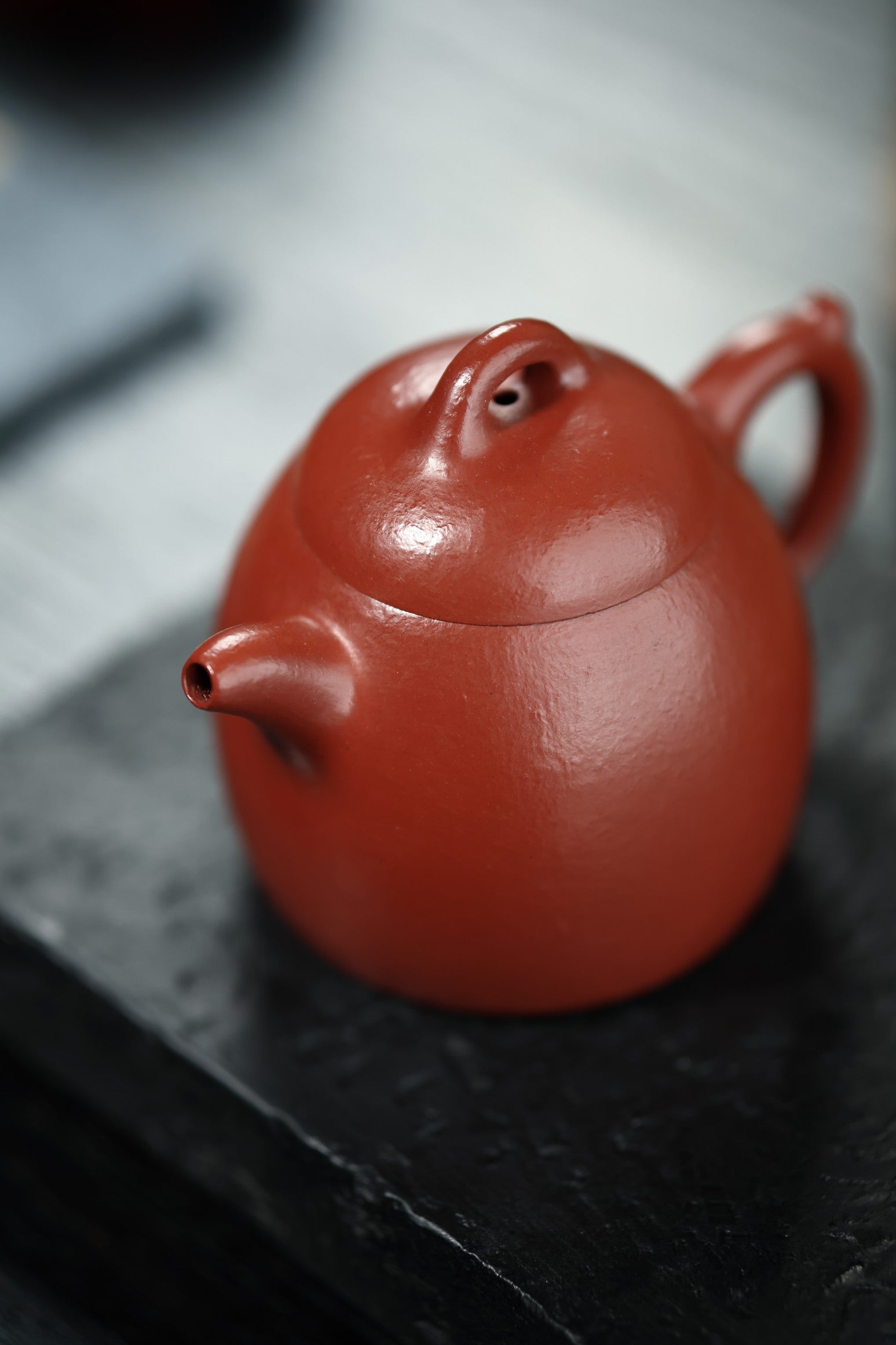 秦权套组【极品粗砂朱泥·传统手制·全手工·经典传统器·200cc·9孔·实力派作品 一壶四杯】