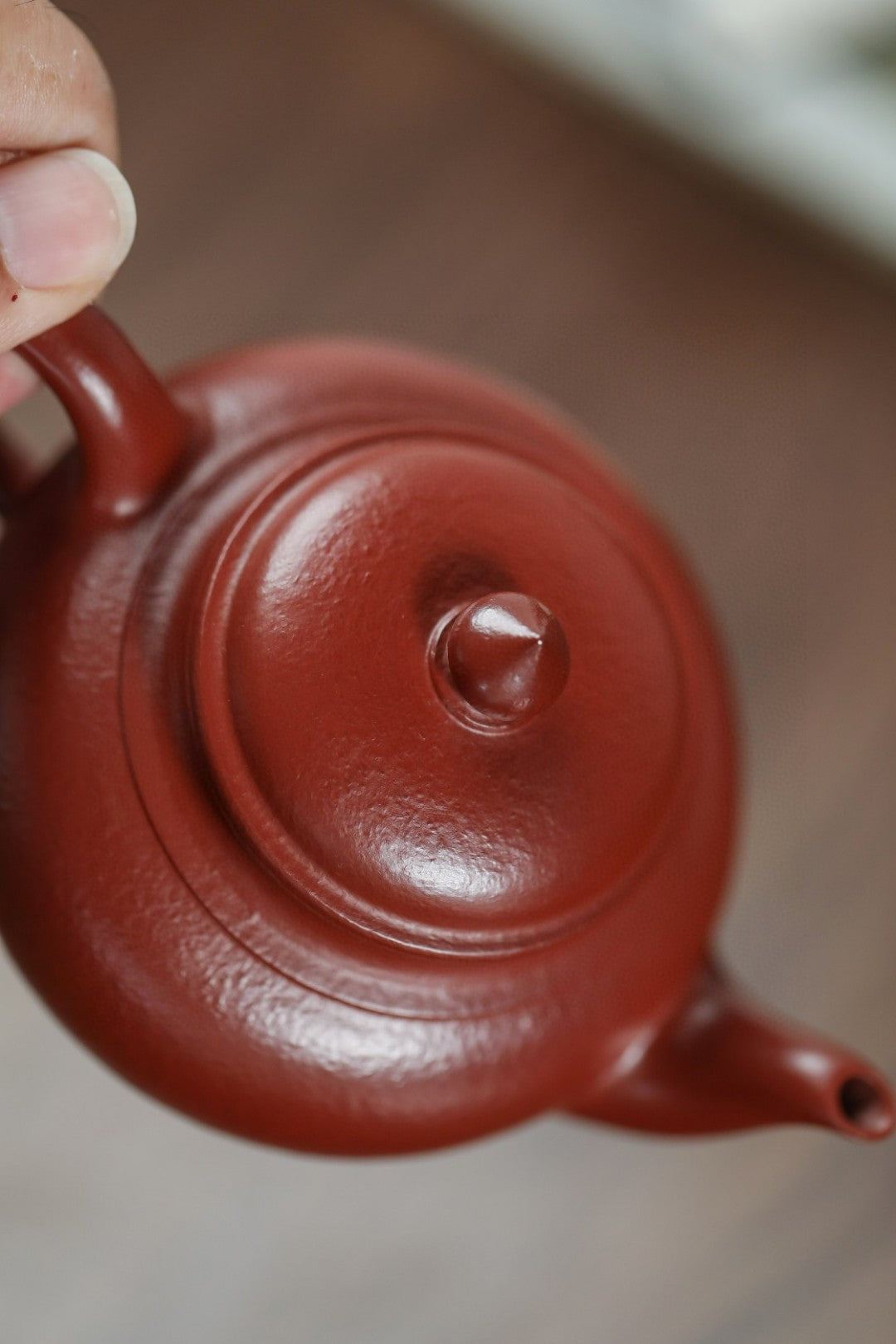 小笑樱壶【极品粗砂朱泥·传统手制·全手工精品·经典传统器·180cc·9孔·实力派作品】