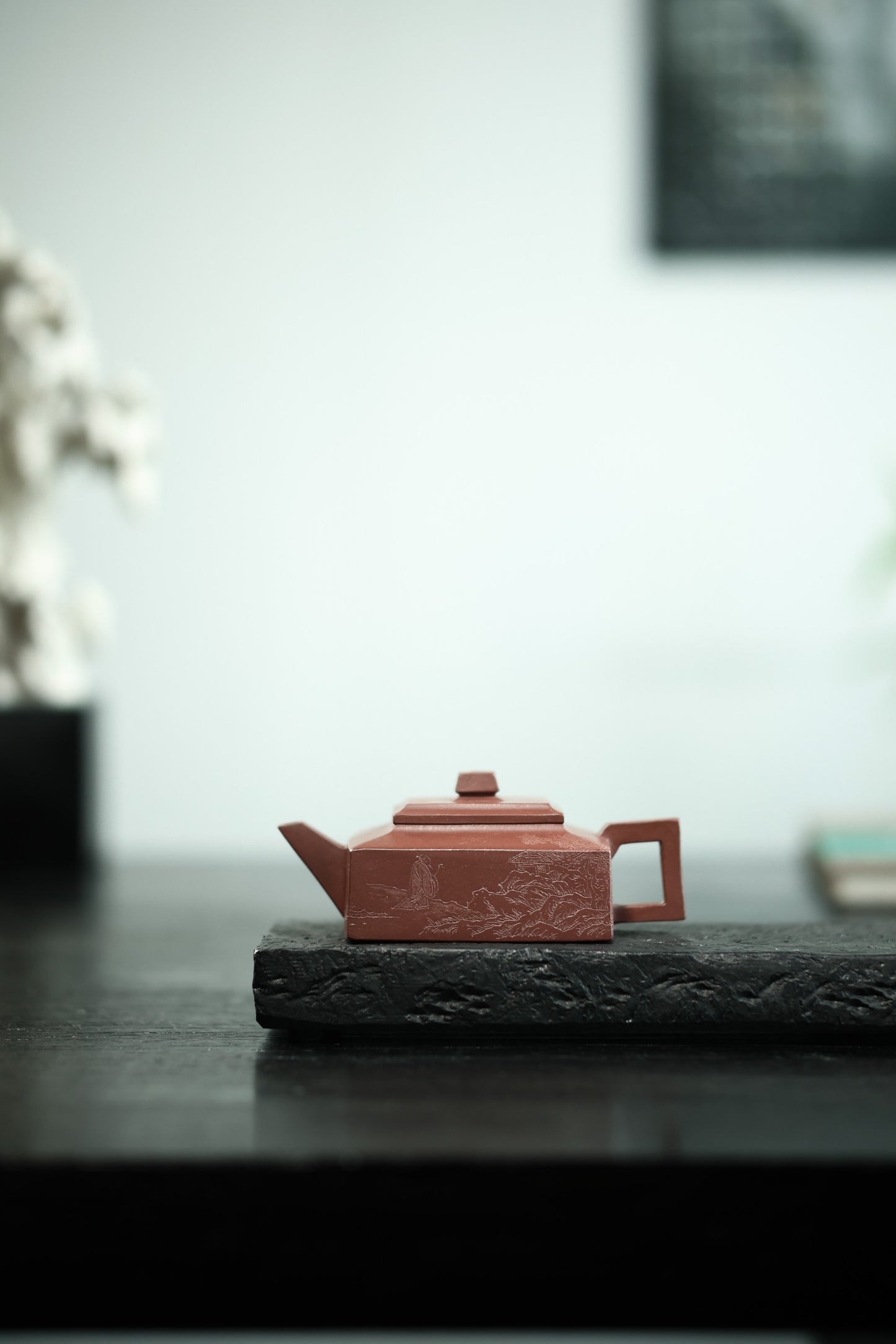 方山逸士【优质紫泥 240cc 全手工制作 全手工陶刻 民间实力派作品】