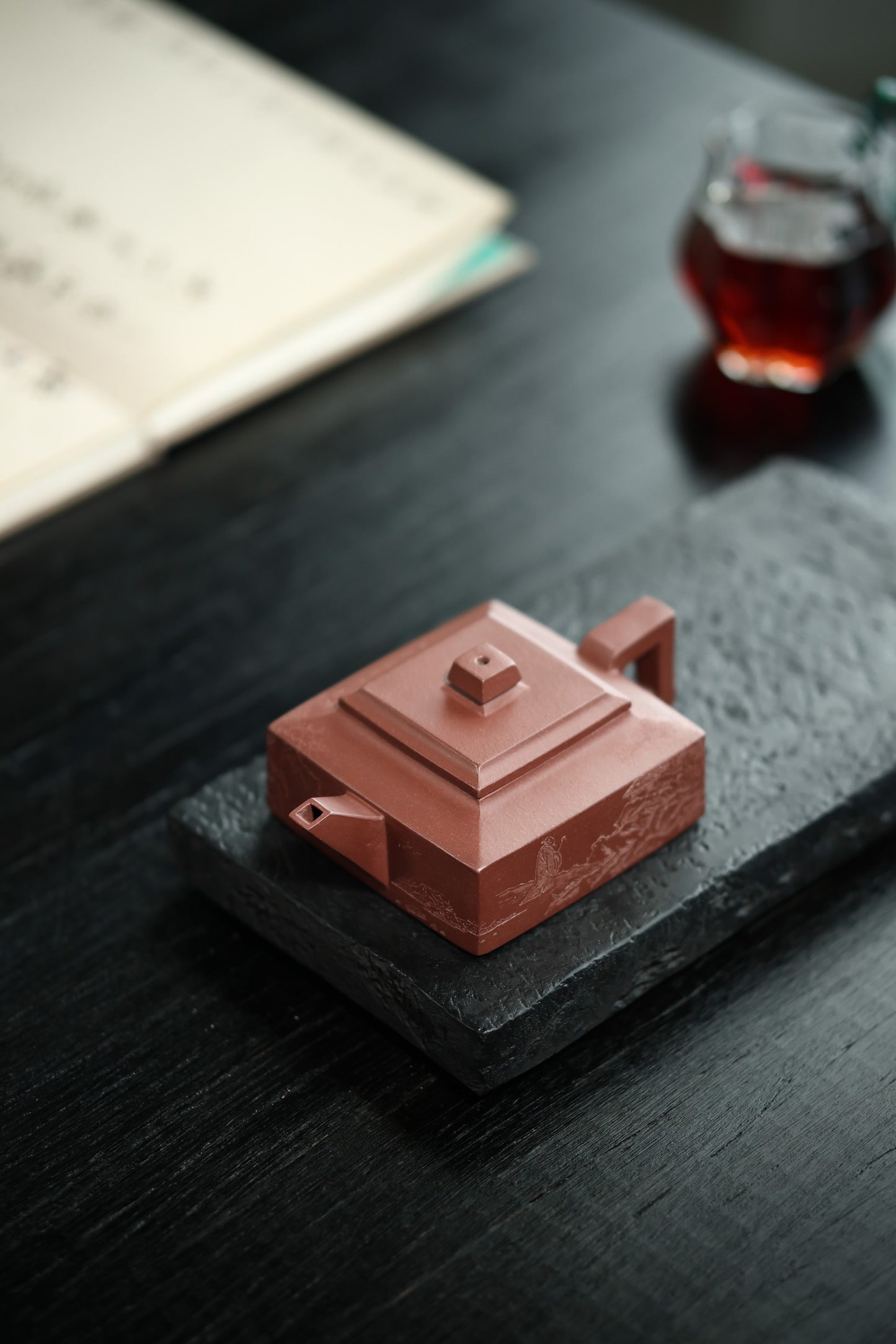 方山逸士【优质紫泥 240cc 全手工制作 全手工陶刻 民间实力派作品】