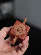 方柿子壶【精工手制·全手工·仿生器·100cc·降坡泥内胎粉浆 方器 手工刻绘刻绘】