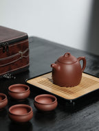 秦权旅行套组【优质紫泥·传统手制·半手工·经典传统器·245cc民间实力派作品 一壶四杯带茶盘 】