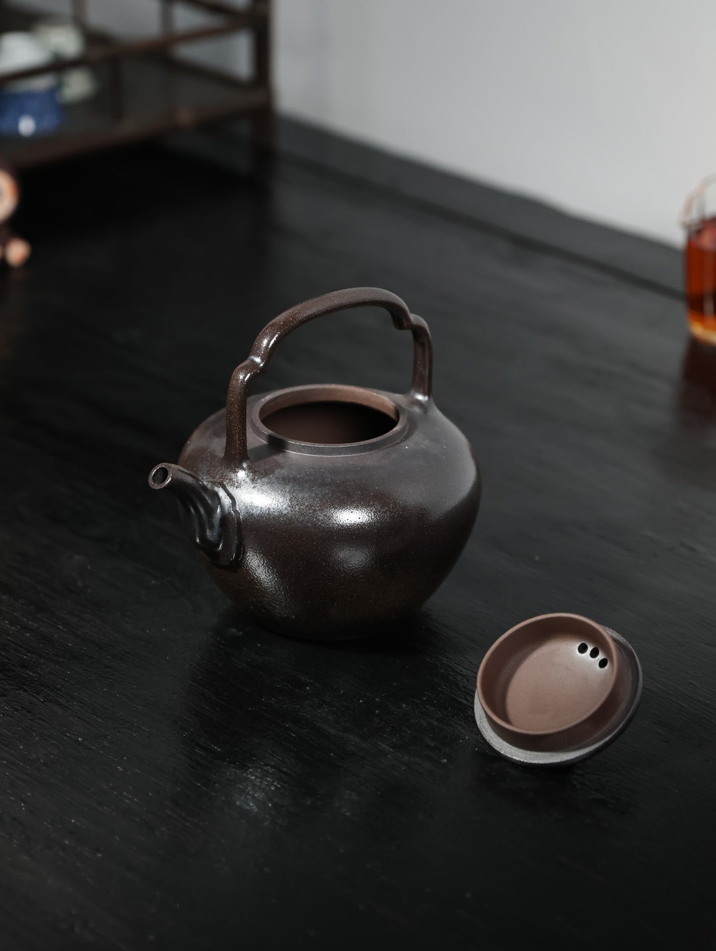 柴烧吴经提梁 ｜【高温泥柴烧 手工制作 800cc 提梁壶 民间实力派作品】