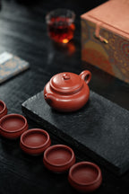 仿古礼盒套组 | 【全手工·手制·200CC·粗砂朱泥 民间实力派】一壶六杯套组