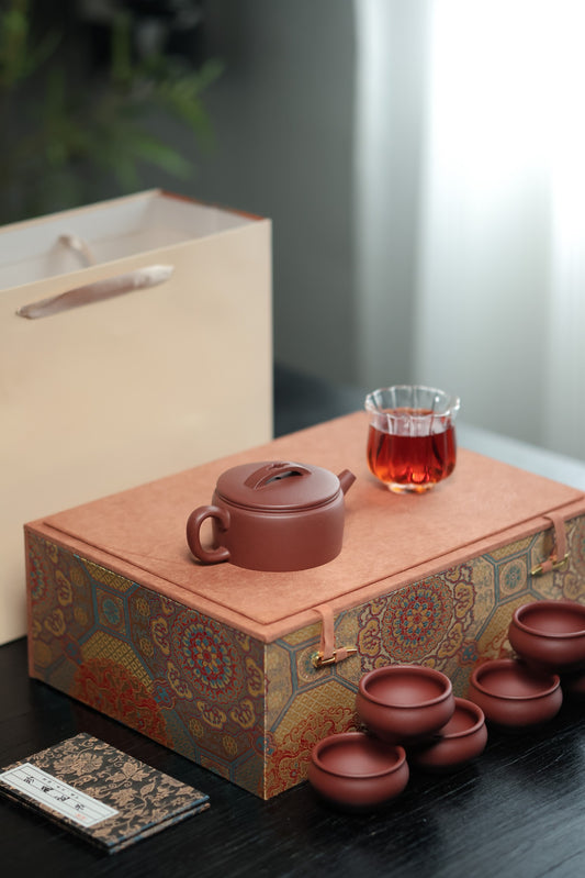 汉瓦礼盒套组 | 【优质紫泥·半手工·传统手制·容量220cc·实力派作品 一壶六杯加公道】
