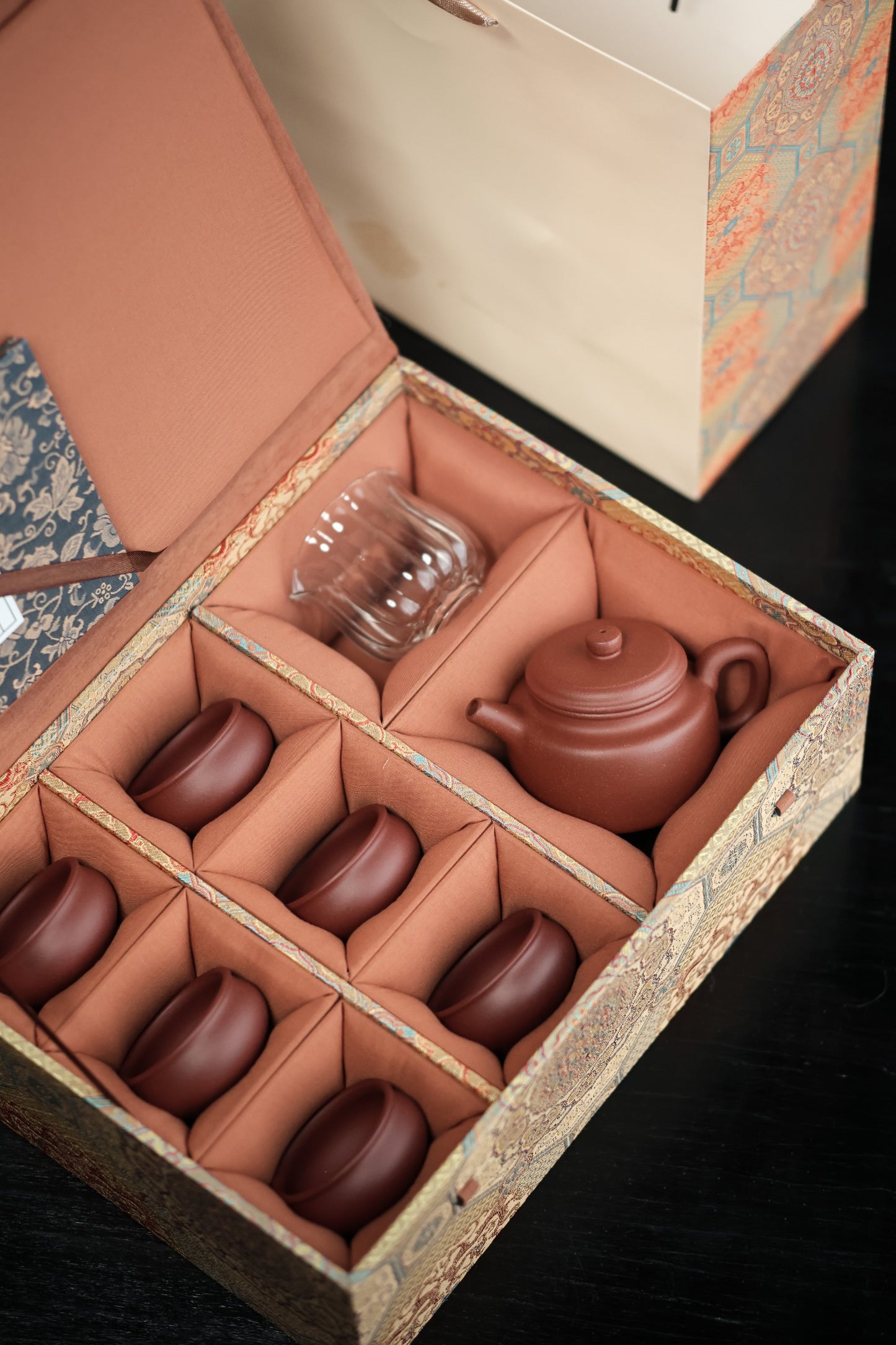 德钟礼盒套组 | 【半手工·薄胎·200cc·优质紫泥·水民间实力派作品 一壶六杯】