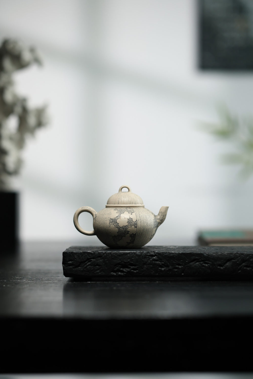小满壶 | 【优质白玉段 手制 110cc 民间实力派作品 设计款 全手工陶刻 】