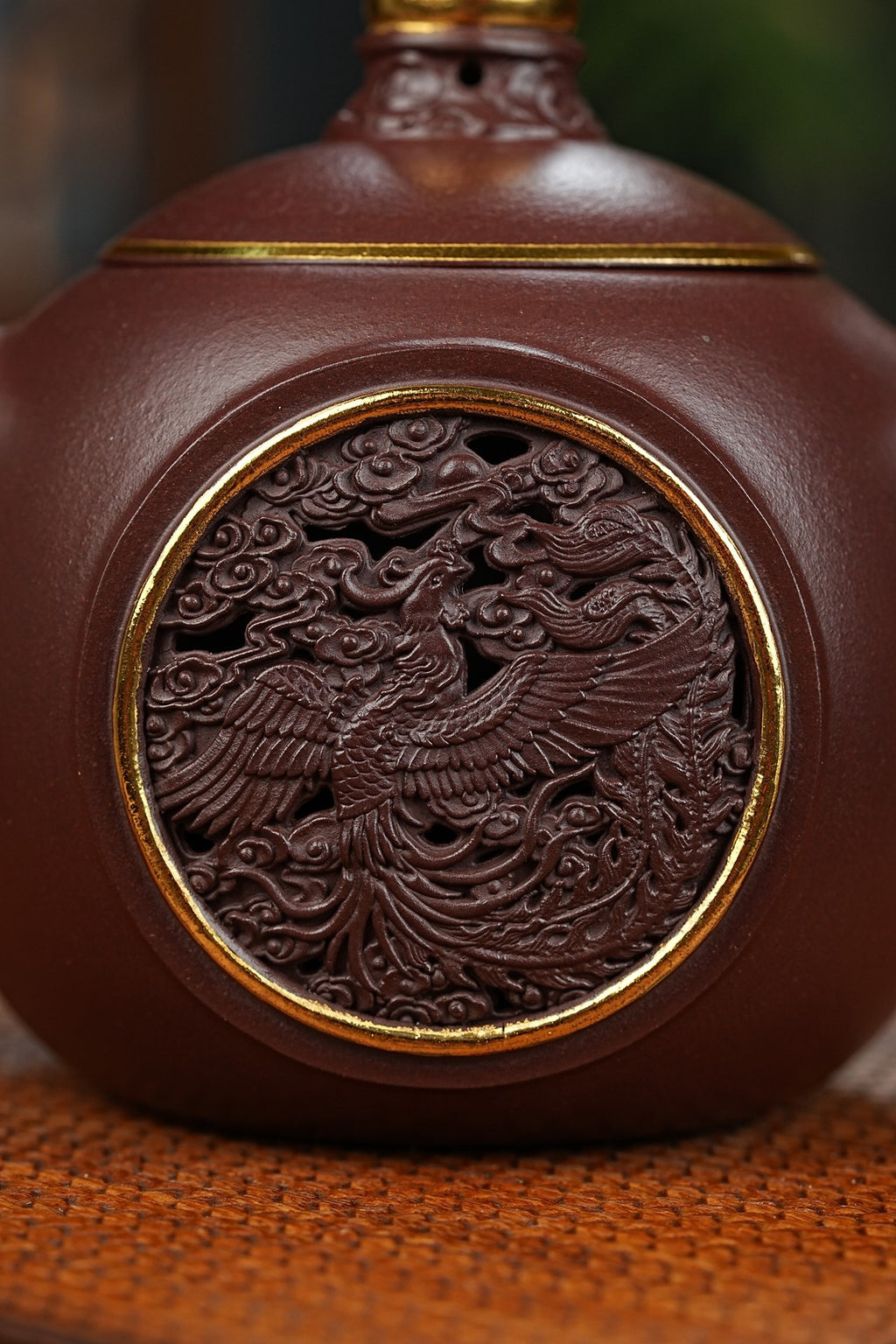 双工新品【龙凤呈祥套组】家藏茄皮紫 一壶两杯 一龙一凤600cc 全手工制作
