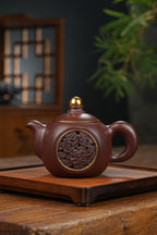 双工新品【龙凤呈祥套组】家藏茄皮紫 一壶两杯 一龙一凤600cc 全手工制作