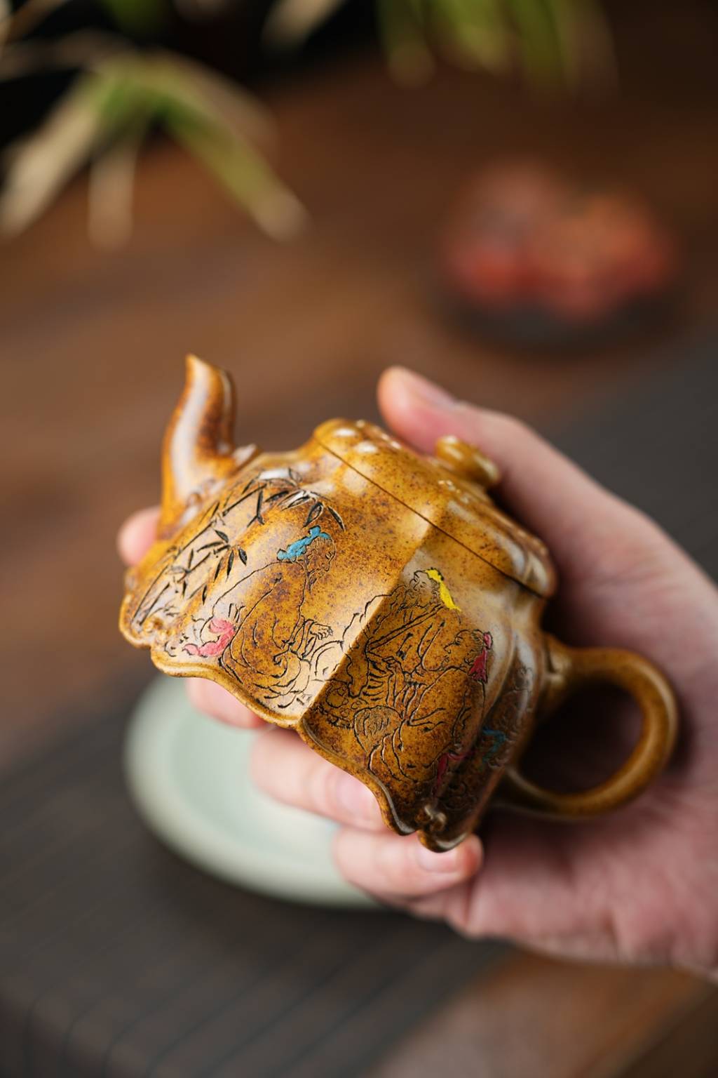 国工力作【观望】极品黄金砂（极其稀少）260cc 邵方军 国家级工艺美术师 工艺:手工制作