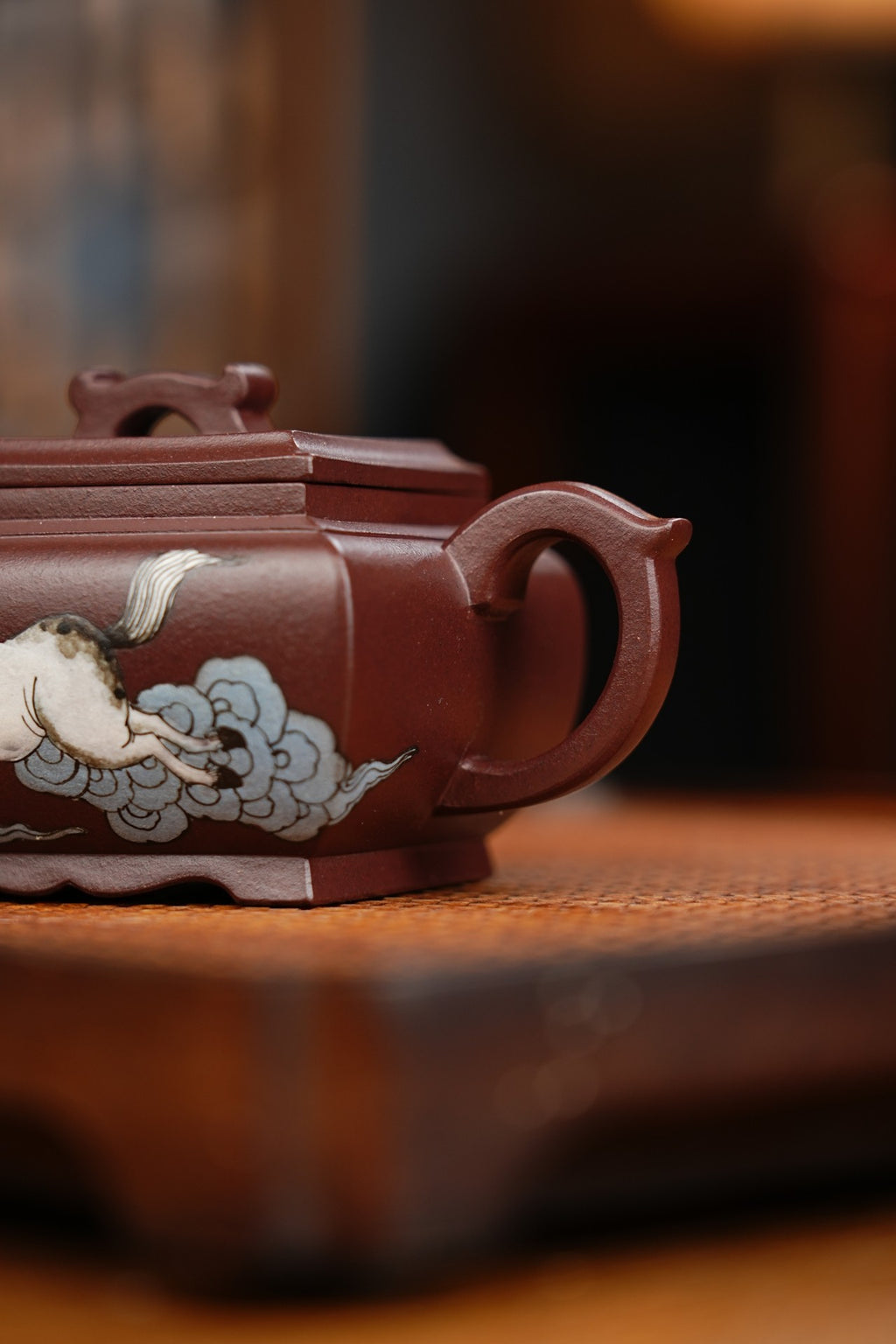 新品【青玉四方】紫茄泥260cc 作者：邵方军（国家级工艺美术师） 手工制作