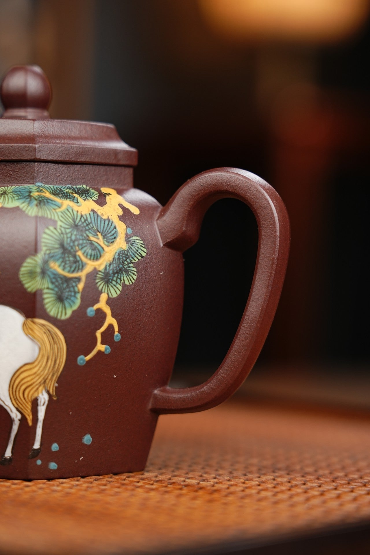 新品【六方宫灯】 紫茄泥 280cc 作者：邵方军（国家级工艺美术师）手工制作