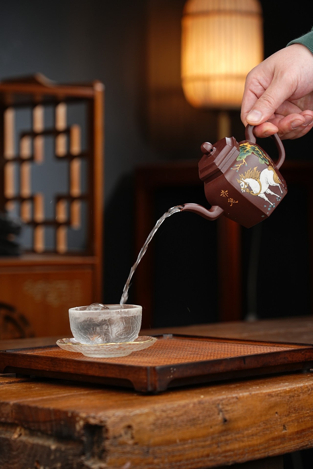 新品【六方宫灯】 紫茄泥 280cc 作者：邵方军（国家级工艺美术师）手工制作