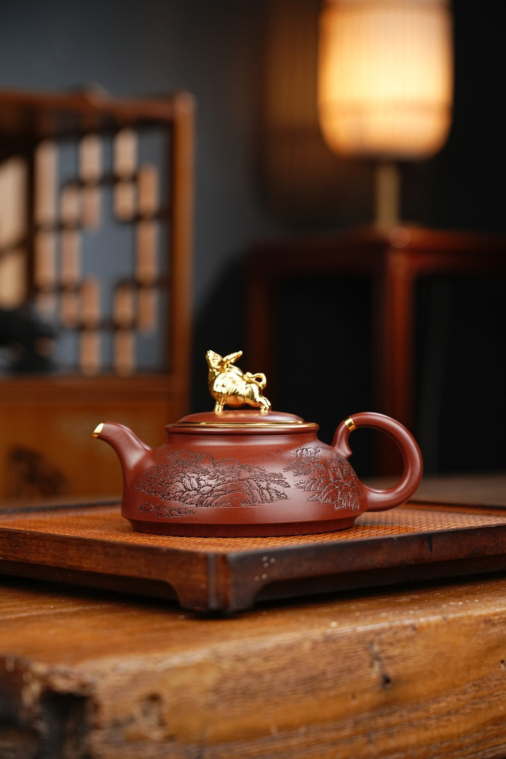 新品【牛气冲天】原矿龙血砂 380cc 作者：邵方军（国家级工艺美术师） 手工制作