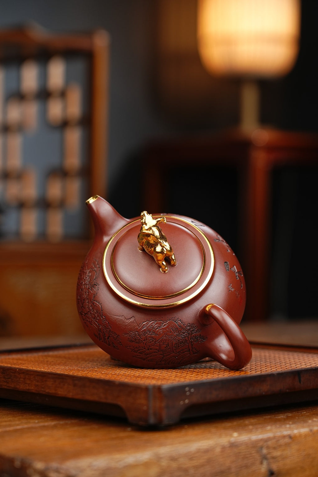 新品【牛气冲天】原矿龙血砂 380cc 作者：邵方军（国家级工艺美术师） 手工制作