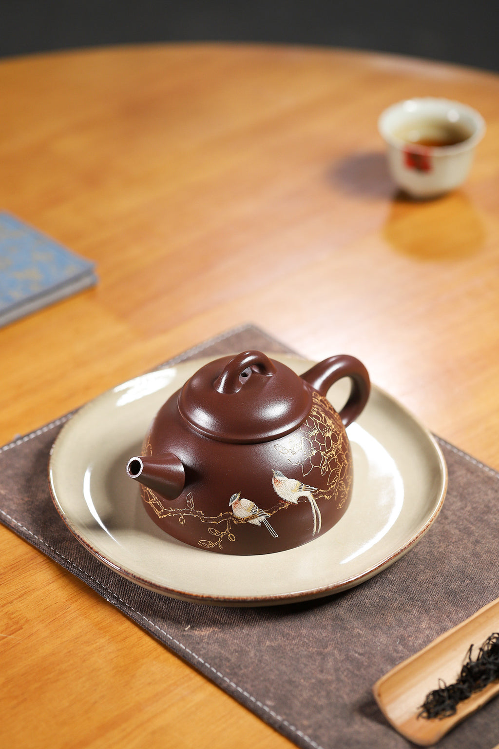 收藏重器：半瓢壶 原矿紫茄泥 320cc 李昌鸿 正高级工艺美术师 师承中国工艺美术大师——顾景舟