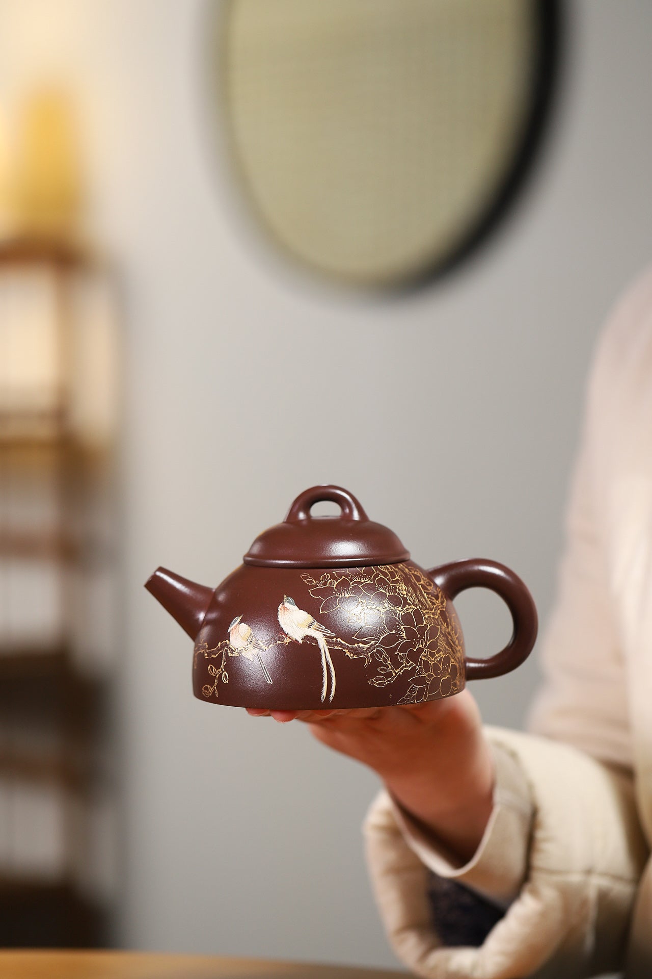 收藏重器：半瓢壶 原矿紫茄泥 320cc 李昌鸿 正高级工艺美术师 师承中国工艺美术大师——顾景舟