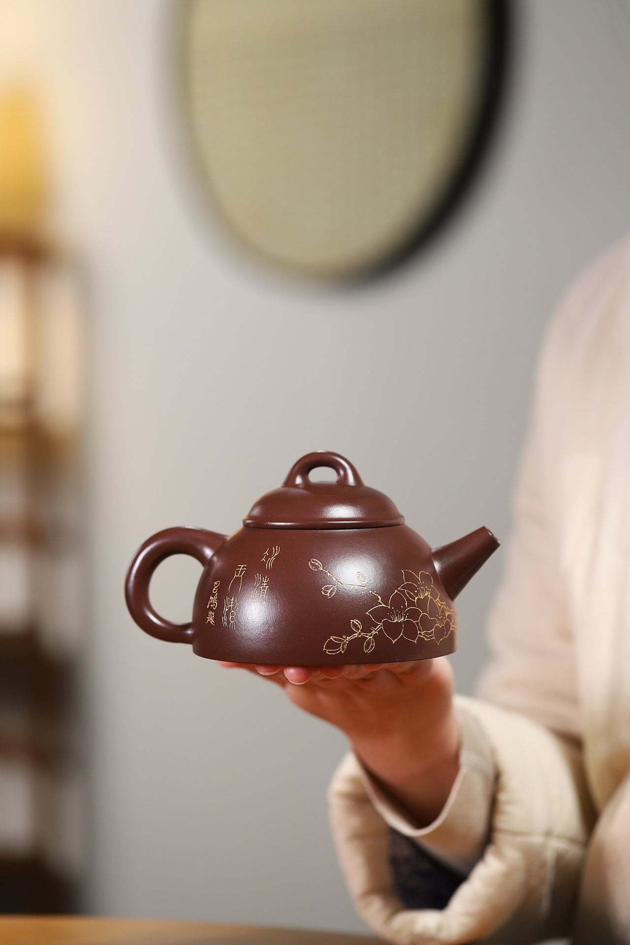 收藏重器：半瓢壶 原矿紫茄泥 320cc 李昌鸿 正高级工艺美术师 师承中国工艺美术大师——顾景舟