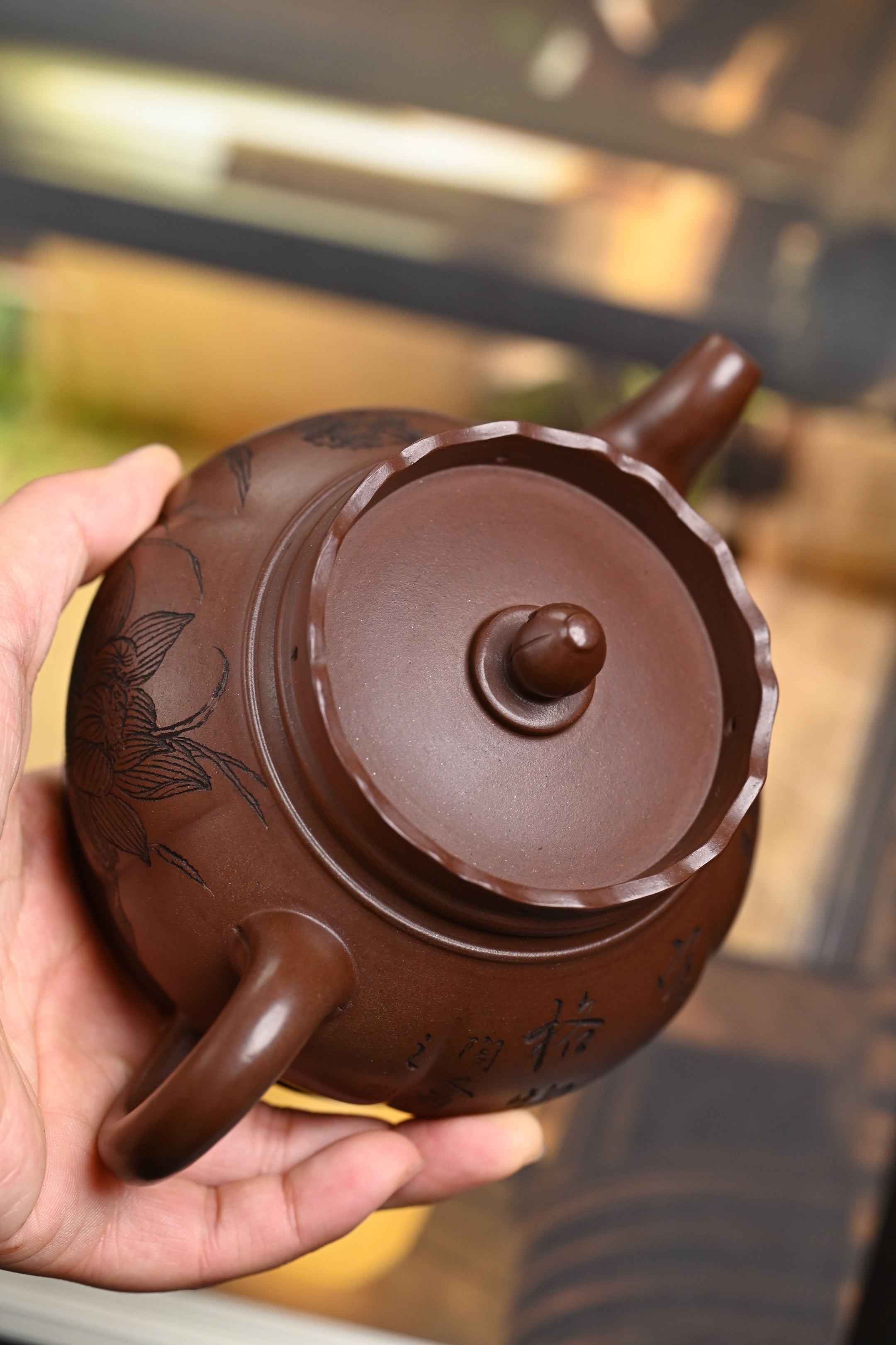 研高· 『僧帽』 一厂老紫泥·容量300cc·9孔出水·黄自英（研究员级高级工艺美术师）