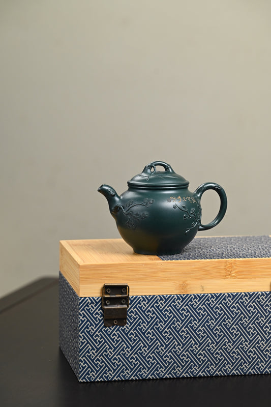 研高· 『岁寒三友』 景舟绿泥·容量260cc·14孔出水·黄自英（研究员级高级工艺美术师）