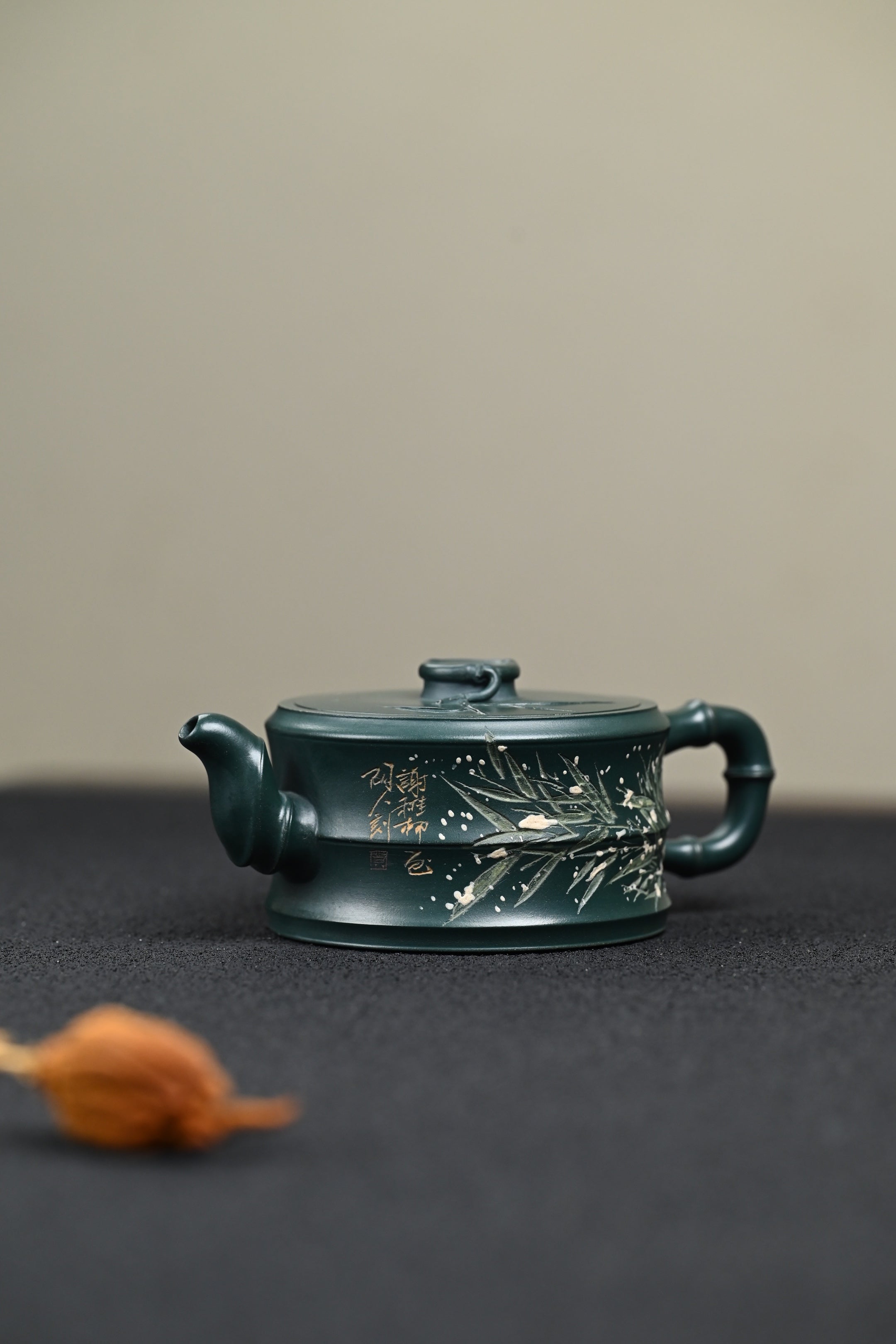 研高· 『雪竹』 景舟绿泥·容量230cc·14孔出水·黄自英（研究员级高级工艺美术师）