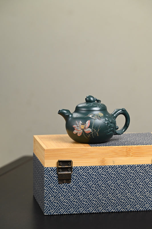 研高· 『开心果』 景舟绿泥·容量250cc·9孔出水·黄自英（研究员级高级工艺美术师）