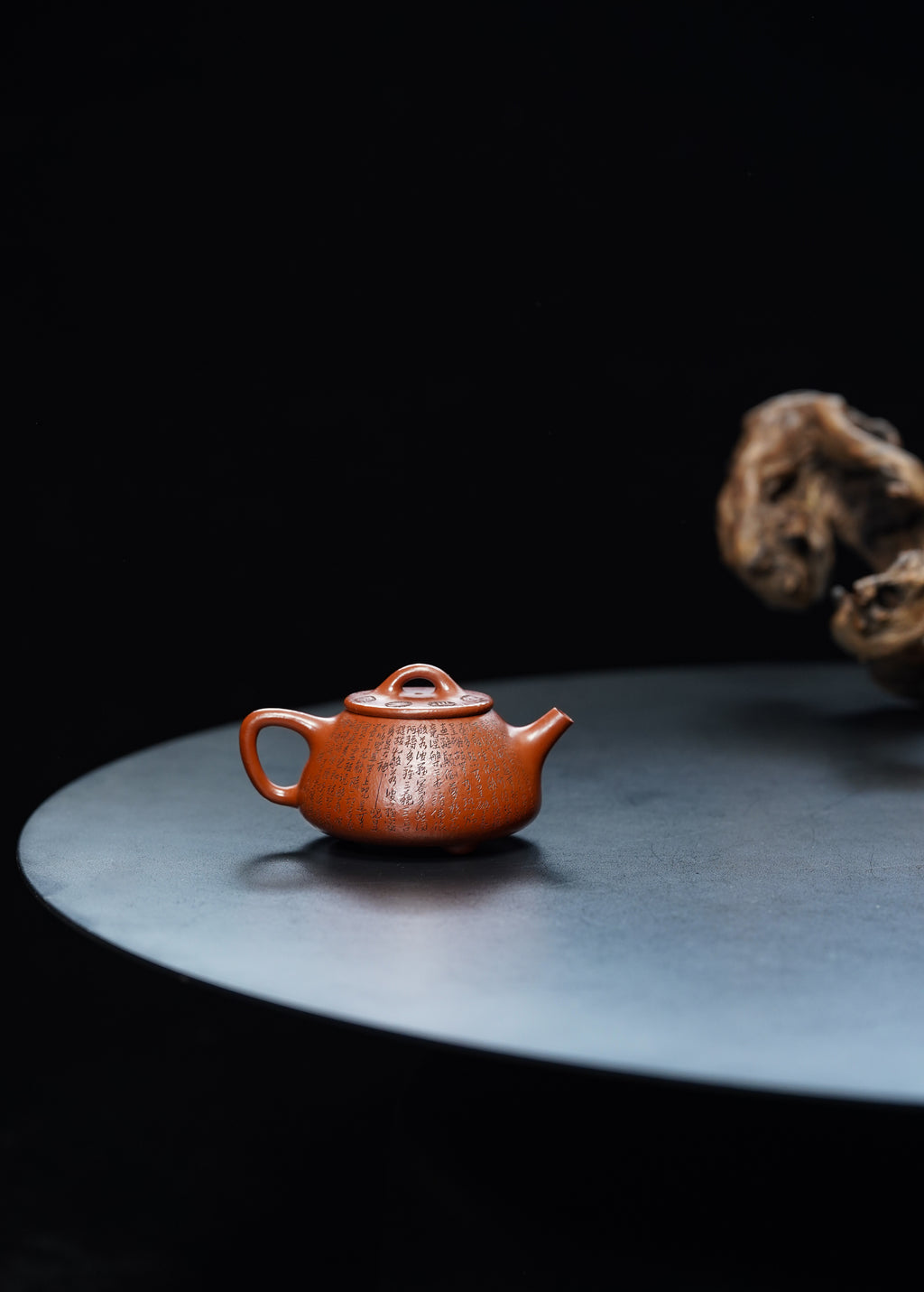 【结缘重器】中国紫砂界心经巨匠·郑求标恭刻· 双心经《平盖石瓢壶》