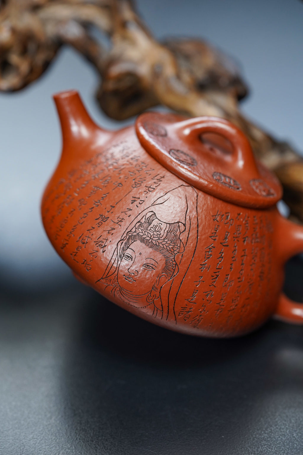 【结缘重器】中国紫砂界心经巨匠·郑求标恭刻· 双心经《平盖石瓢壶》