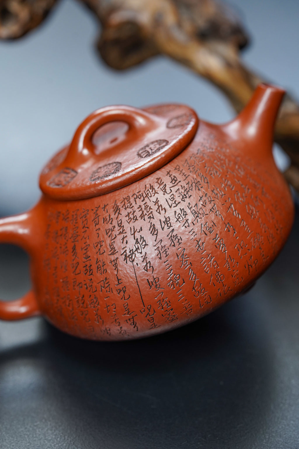 【结缘重器】中国紫砂界心经巨匠·郑求标恭刻· 双心经《平盖石瓢壶》