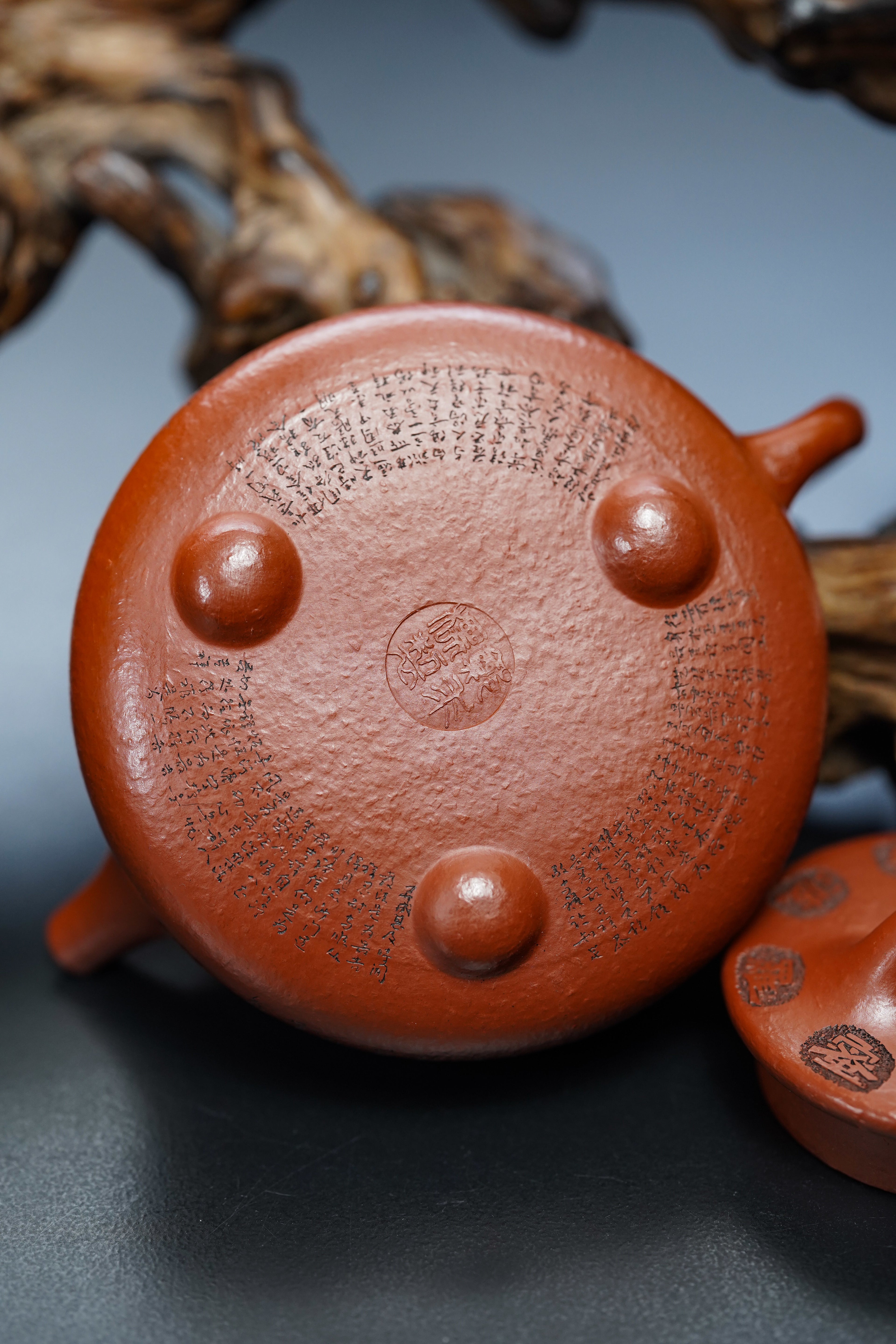 【结缘重器】中国紫砂界心经巨匠·郑求标恭刻· 双心经《平盖石瓢壶》