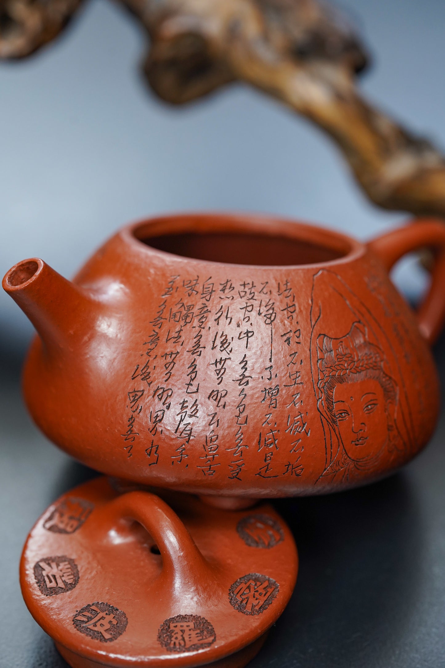 【结缘重器】中国紫砂界心经巨匠·郑求标恭刻· 双心经《平盖石瓢壶》