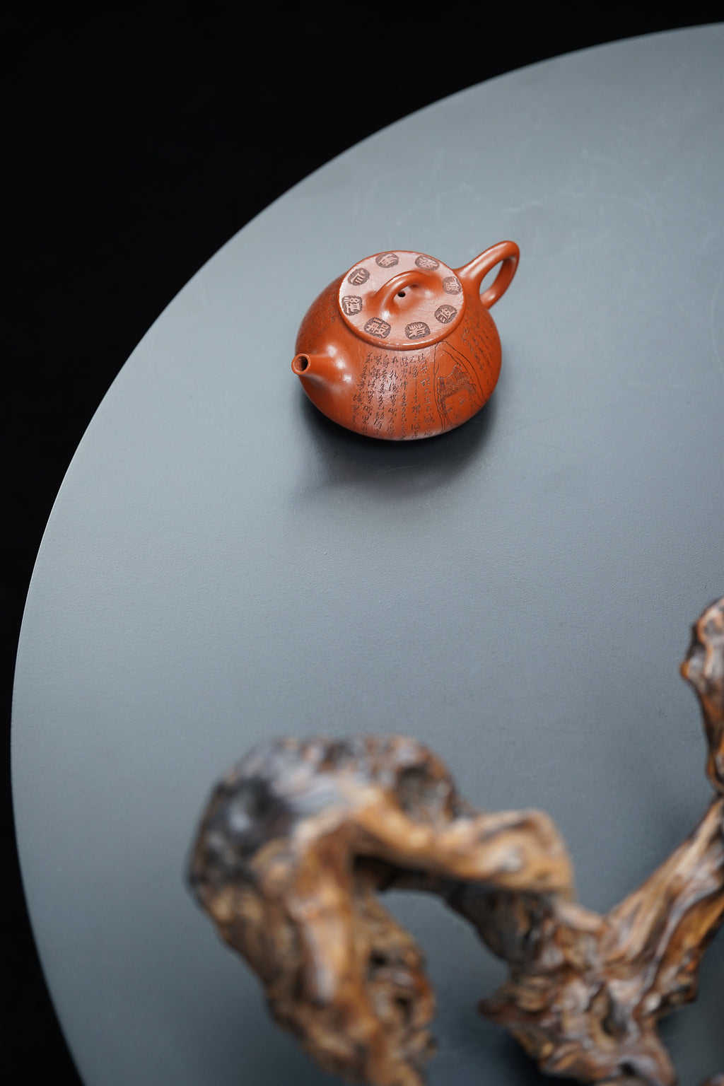 【结缘重器】中国紫砂界心经巨匠·郑求标恭刻· 双心经《平盖石瓢壶》