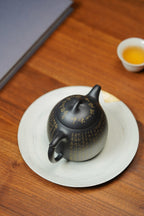 【结缘重器】中国紫砂界心经巨匠·郑求标恭刻· 双心经《秦权壶》原矿优质底槽清还原烧·350cc
