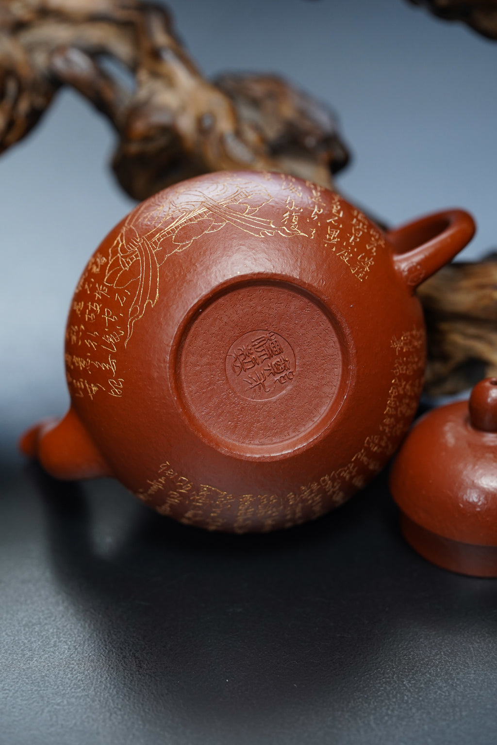 【结缘重器】中国紫砂界心经巨匠·郑求标恭刻·双心经《思婷壶》原矿极品粗砂朱泥·160cc&nbsp;