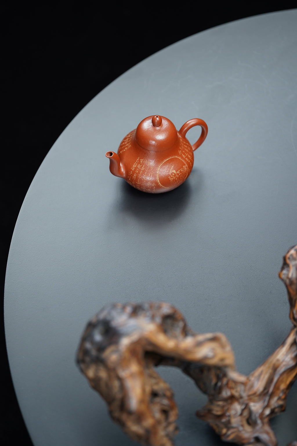【结缘重器】中国紫砂界心经巨匠·郑求标恭刻·双心经《思婷壶》原矿极品粗砂朱泥·160cc&nbsp;