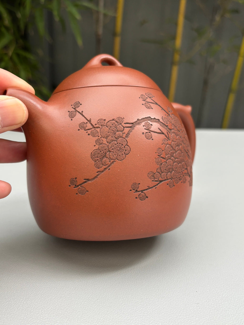 石陶大师臻品紫砂界当代梅王“宜三石”之一·朱炳浩亲工·大拍11万同款《秦权壶》