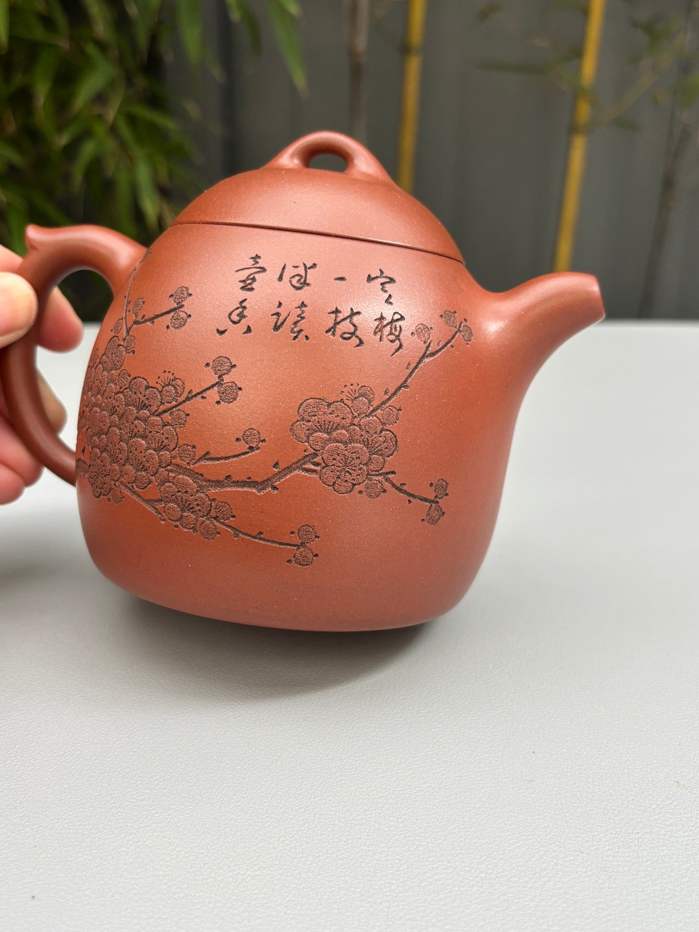 石陶大师臻品紫砂界当代梅王“宜三石”之一·朱炳浩亲工·大拍11万同款《秦权壶》