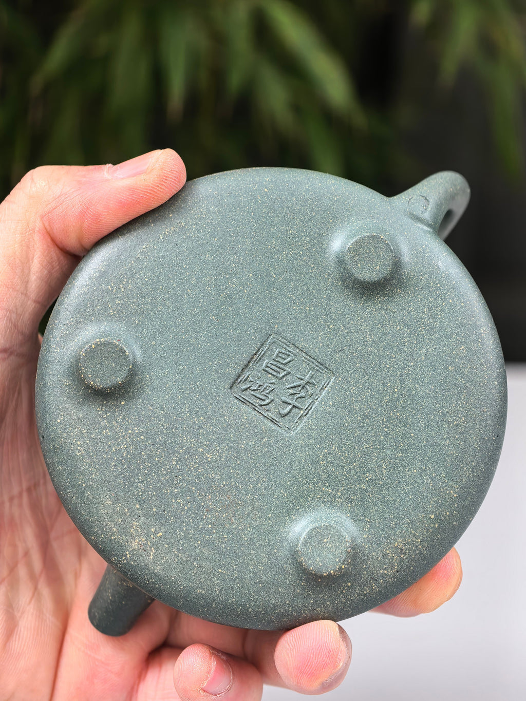 李昌鸿福利🧧紫砂泰斗传承·双国大师匠心之作【子冶石瓢壶】家藏景舟雪华绿泥 175cc