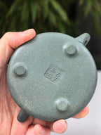李昌鸿福利🧧紫砂泰斗传承·双国大师匠心之作【子冶石瓢壶】家藏景舟雪华绿泥 175cc