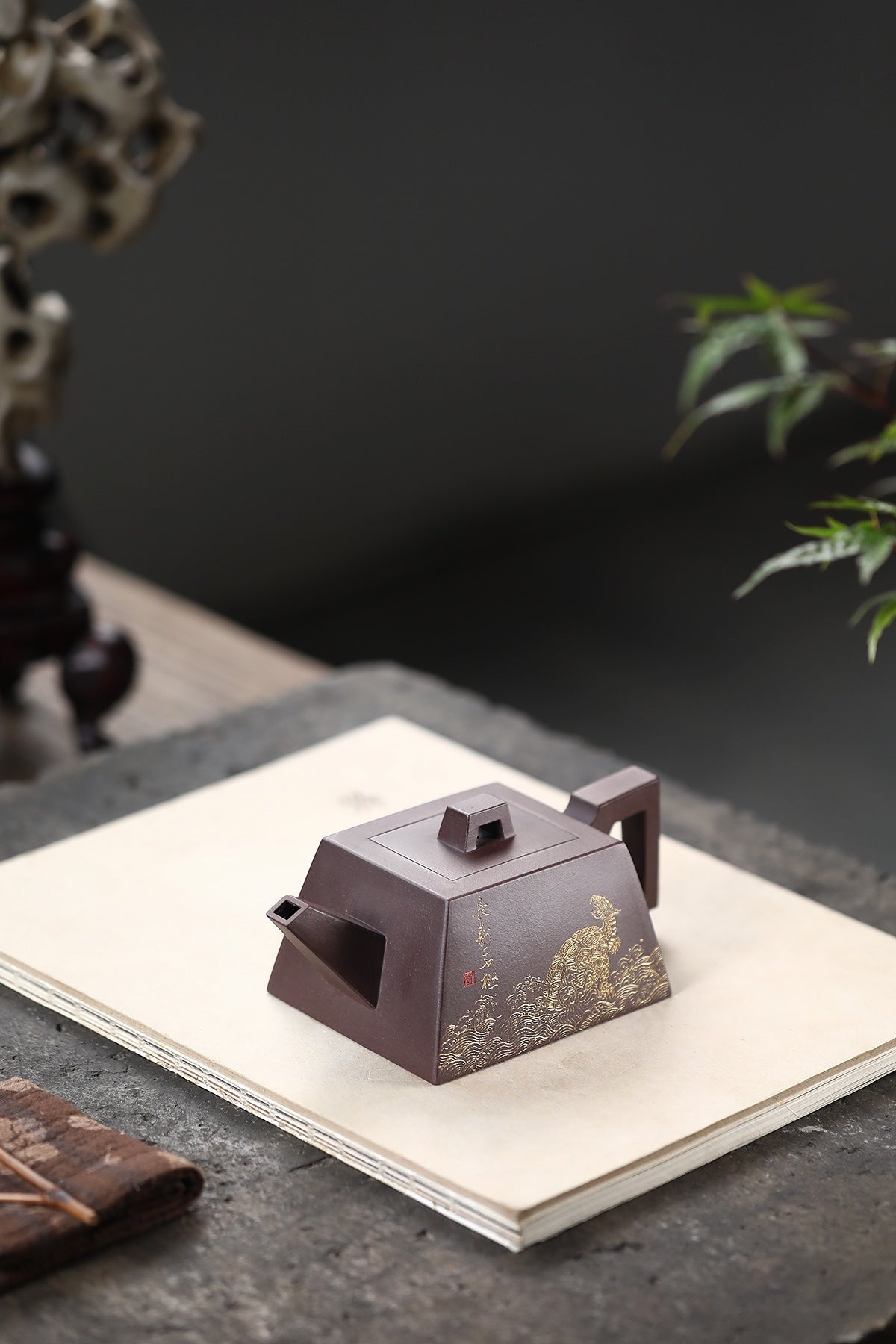 范泽锋高徒·省大师邱爽紫砂潜力重器【升方壶】原矿极品老紫泥·350cc