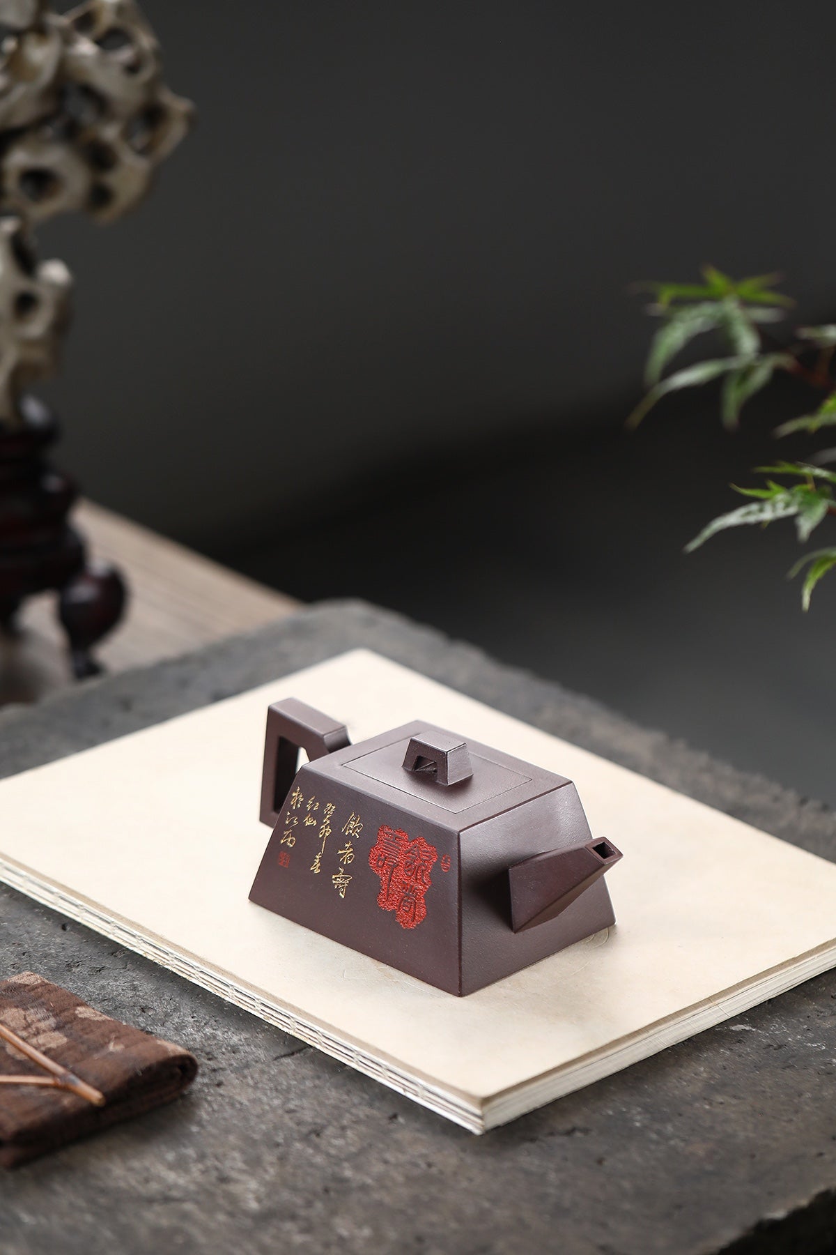 范泽锋高徒·省大师邱爽紫砂潜力重器【升方壶】原矿极品老紫泥·350cc