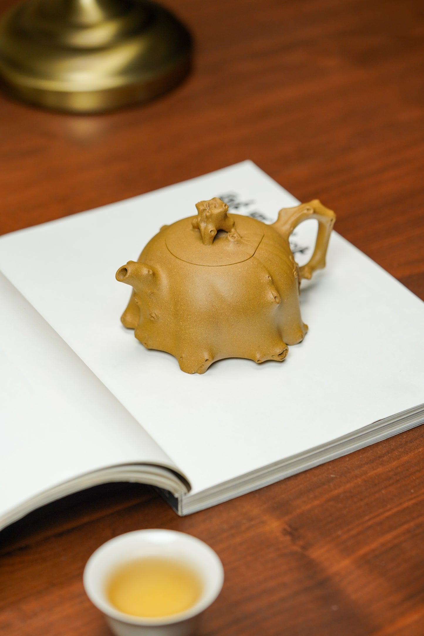 重器传承·紫砂七老花器泰斗蒋蓉唯一传人·蒋艺华制【梅桩壶】原矿极品黄金段泥 220cc