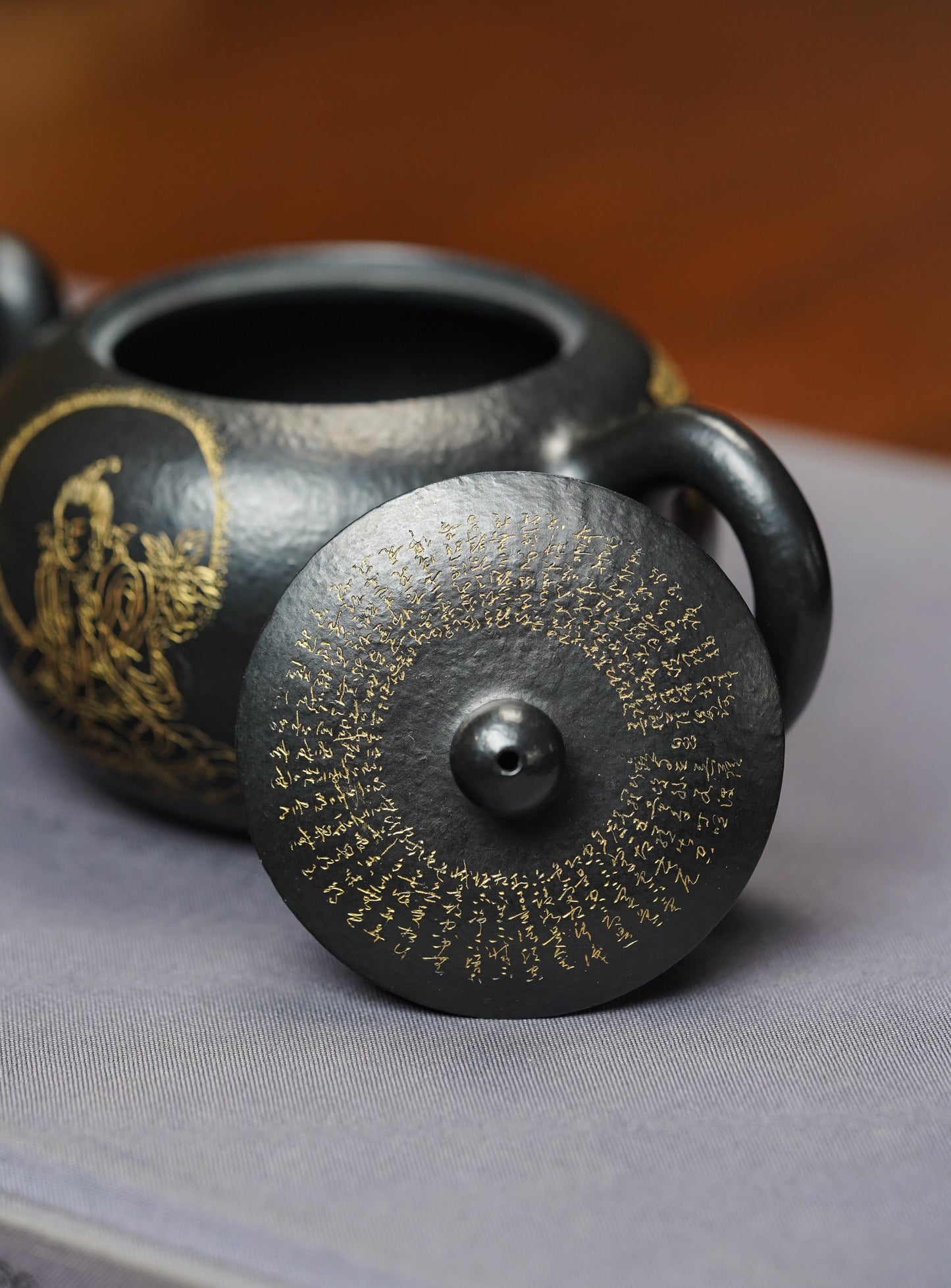 中国紫砂界心经巨匠·郑求标恭刻·双心经《一粒珠》原矿极品朱泥还原烧 230cc