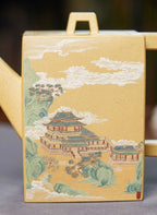 国大师邱玉林装饰·正高沈更轶亲制·大拍31万《砖方壶》原矿极品本山绿·450cc
