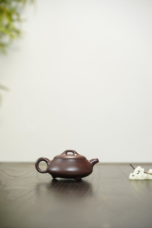 李昌鸿福利🧧紫砂泰斗传承·双国大师匠心之作【扁瓢壶】家藏原矿极品紫玉金砂·165cc